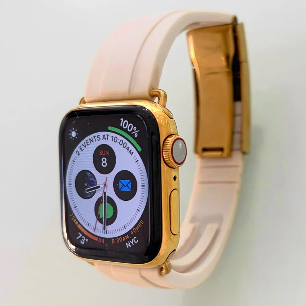 APPLE WATCH 6 40mm 24K GOLD PLATED w/ROLEX BAND ($1700 MSRP)